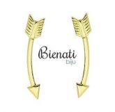 BS2593 - Brinco folheado a ouro em forma de flecha