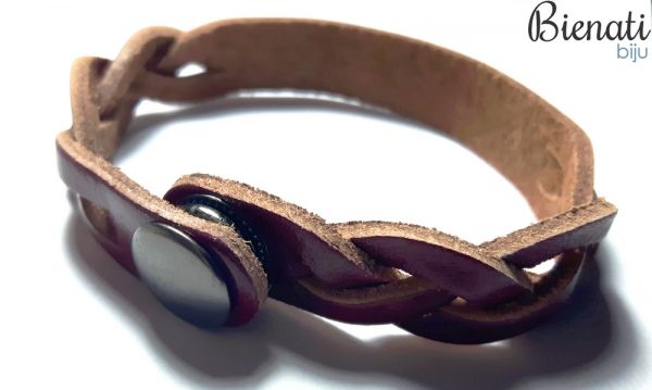 Cód. PU085 - Pulseira de Couro Vermelha