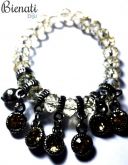 Cód. PU077 - Pulseira Bolinhas Transparente com Detalhes em Strass