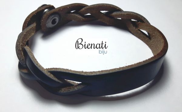 Cód. PU084 - Pulseira de Couro Preta