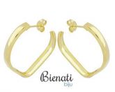 BS2567 - Brinco de argola folheado a OURO, feito de chapa lisa abaulada com formato de coração