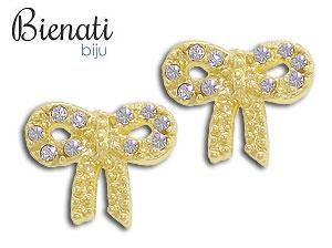 Cód. BP057 - Brinco folheado a ouro em forma de lacinho