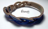 Cód. PU086 - Pulseira de Couro Azul