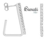 Cód. BM041 P - Brinco folheado a prata c/ fio laminado e pedras de strass