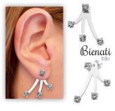 Cód. BM036 P - Brinco folheado a prata com 4 pedras de strass