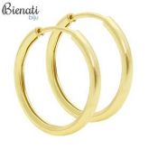 Cód. BS2412 - Brinco de argola tubular fino folheado a ouro (tamanho P)