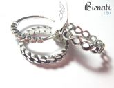 AN027 P - Kit 3 Anéis Pandora (1 strass, 1 detalhe corrente, 1 simbolo infinito)