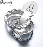 Cód. AN036 P - Kit Inspiração Pandora 4 anéis Prata