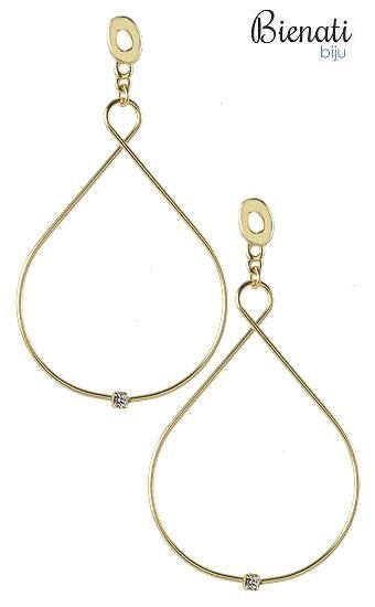 Cód. BG012 - Brinco folheado a ouro c/ detalhe de fio liso