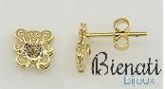 Cód. BS1338 - Brinco folheado a ouro com uma pedra