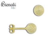 Cód. BP043 - Brinco de bolinha craquelada dourada 6mm