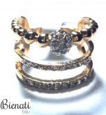 Cód. AN049 - Anel Dourado com detalhes em Strass