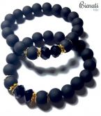 Cód. PU068 - Pulseira Bolinhas Grandes - Preta