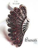 Cód. AN019P - Anel prata de asa com strass