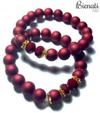 Cód. PU067 - Pulseira Bolinhas Grandes - Vinho