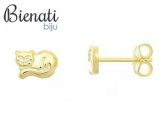 Cód. BS2513 - Brinco folheado a ouro em forma de gatinho