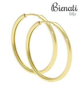 Cód. BM033 - Brinco de argola tubular fino folheado a ouro