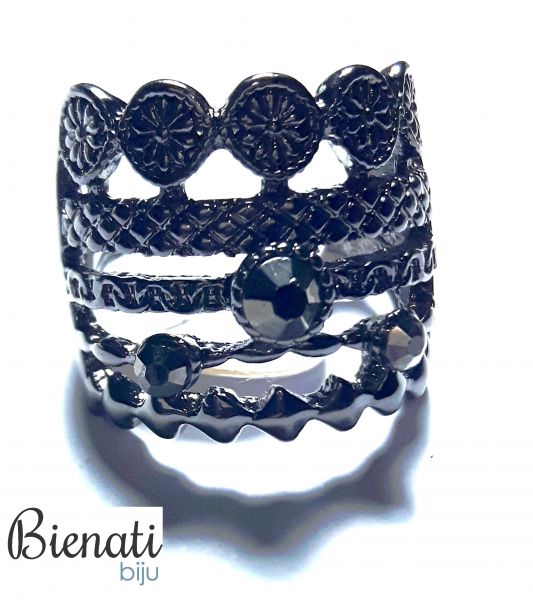 Cód. AN048 P - Anel Prata com Detalhe em Strass