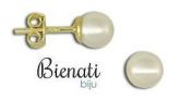 Cód. BP030 - Brinco de pérola com detalhe dourado