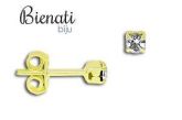 Cód. BS0070 - Brinco infantil (ou 2º furo) folheado a prata c/ strass de 2,5mm