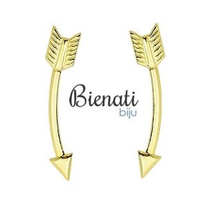BS2593 - Brinco folheado a ouro em forma de flecha