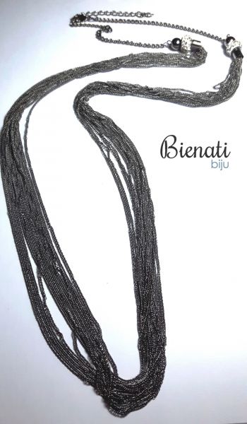 C078	- Colar Correntes Preto