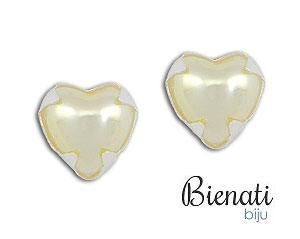 Cód. BP037 P - Brinco folheado a prata em forma de coração