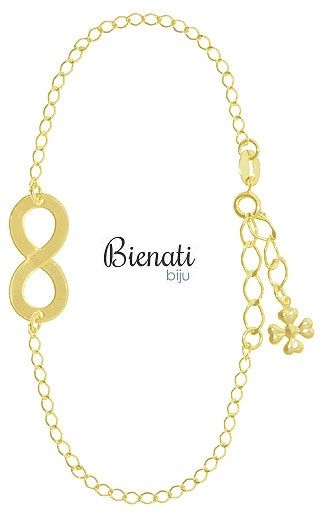 Cód. PU019 - Pulseira folheada a ouro com o símbolo do infinito