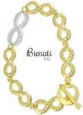 Cód. PU021 - Pulseira folheada a ouro com símbolos do infinito