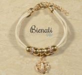 Cód. PU041 - Pulseira dourada com detalhe em âncora