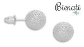Cód. BS2400 P - Brinco de bolinha craquelada 10mm folheado a prata