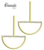 Cód. BS2384 - Brinco folheado a ouro c/ arco e pedras de strass (semelhante ao da novela)