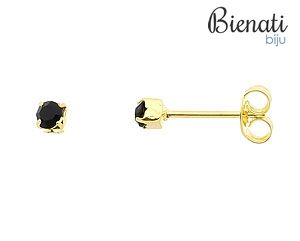 Cód. BS2553 Brinco infantil (ou 2º furo) folheado a ouro c/ strass de 3 mm (chatão quadrado)
