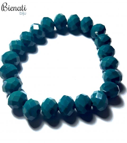 Cód. PU072 - Pulseira Bolinhas - Verde Petróleo