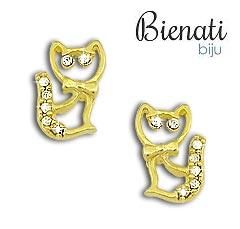 Cód. BP038 - Brinco gato com strass dourado
