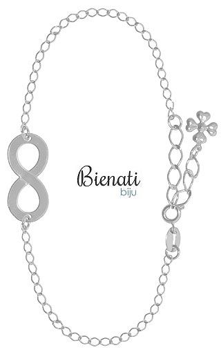 Cód. PU019 P - Pulseira folheada a prata com o símbolo do infinito