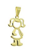 Cód. PS0469 - Pingente de menina folheado a ouro c/ detalhes vazados