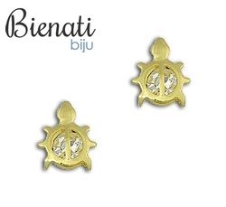 Cód. BS2118 - Brinco folheado a ouro em forma de joaninha c/ strass