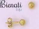 Cód. BP061 - Brinco de bolinha (4 mm) com superfície craquelada