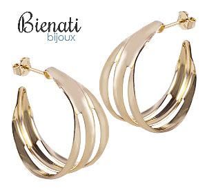 Cód. BM025 - Brinco de argola com chapa vazada dourado