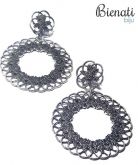 BG070 P - Maxi Brinco Prata de Argola com detalhes em filigrana