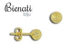 Cód. BP008 - Brinco de bolinha craquelada dourado 5mm
