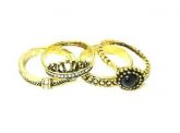 AN021 - Kit 4 Anéis Pandora Dourado Velho