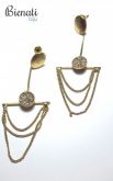 BG066 - Maxi Brinco Strass com Correntes - Dourado