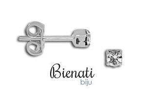 Cód. BS0070 P - Brinco infantil (ou 2º furo) folheado a ouro c/ strass de 2,5mm