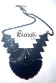CO087PT - Maxi Colar Preto com detalhe Preto