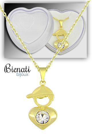 Cód. C017 - Gargantilha com pingente de menininho e strass