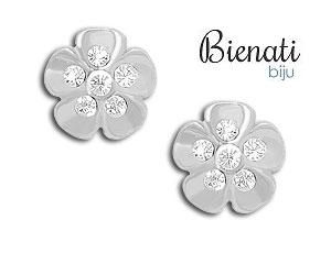 Cód. BP056 P - Brinco folheado a prata em forma de flor