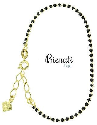 Cód. PU030 - Pulseira de strass folheada a ouro