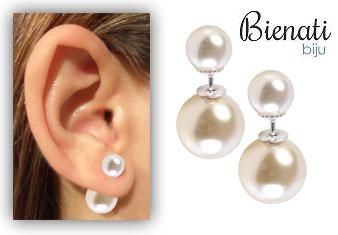 Cód. BM019 P - Brinco Dior Inspired c/ pérolas sintéticas